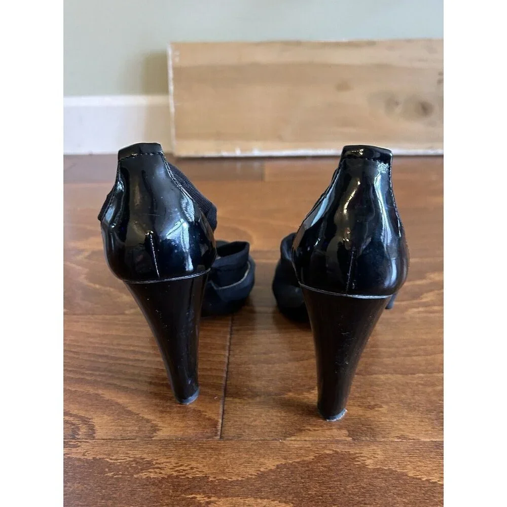 Michael by Michael Kors Womens Black Front Zipper Sexy Heels‎ Size 7 M Open Toe